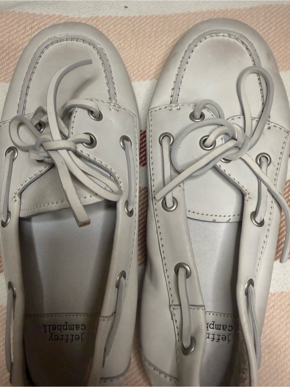 Jeffrey Campbell JC Decks White Leather Boat Shoes Loafers Moccasin 7.5 - Picture 2 of 5